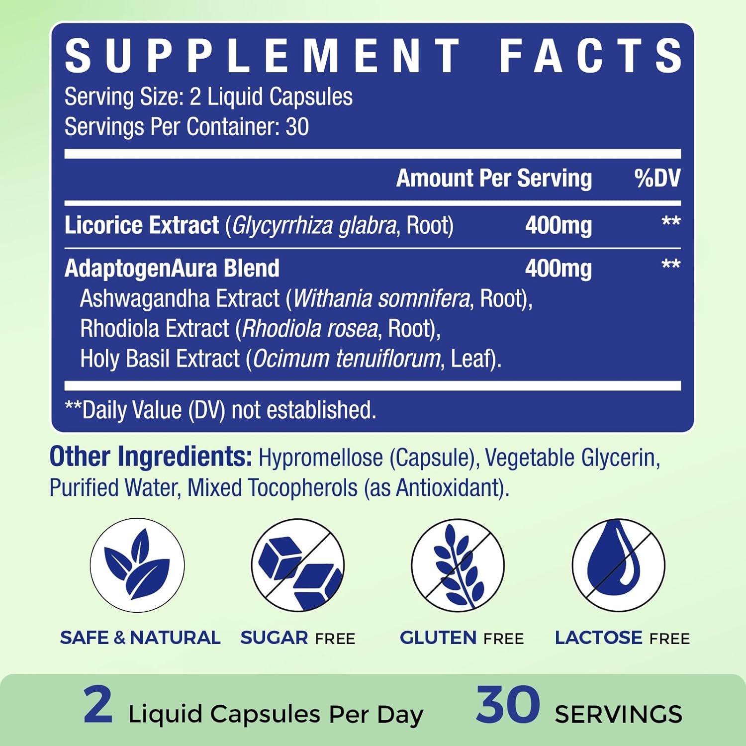 71TIZdY8ZJL._AC_SL1500_ Licorice Root Supplements - Adaptogens Supplements with Licorice Root, Ashwagandha, Rhodiola, Holy Basil - Cortisol, Emotional, Relaxation & Sleep - Max Absorption, 60 Liquid Capsules