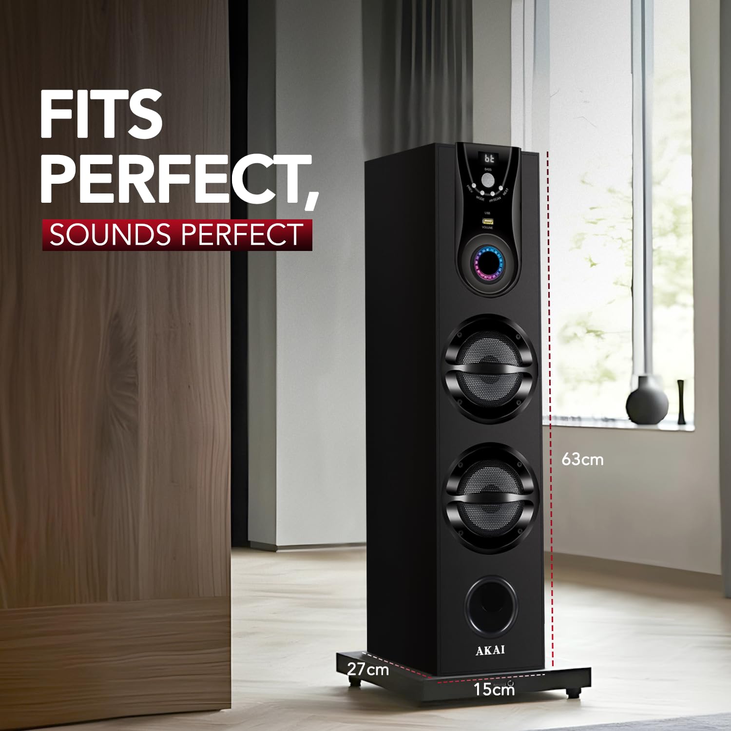 AKAI HA-TS50 speaker with dimensions