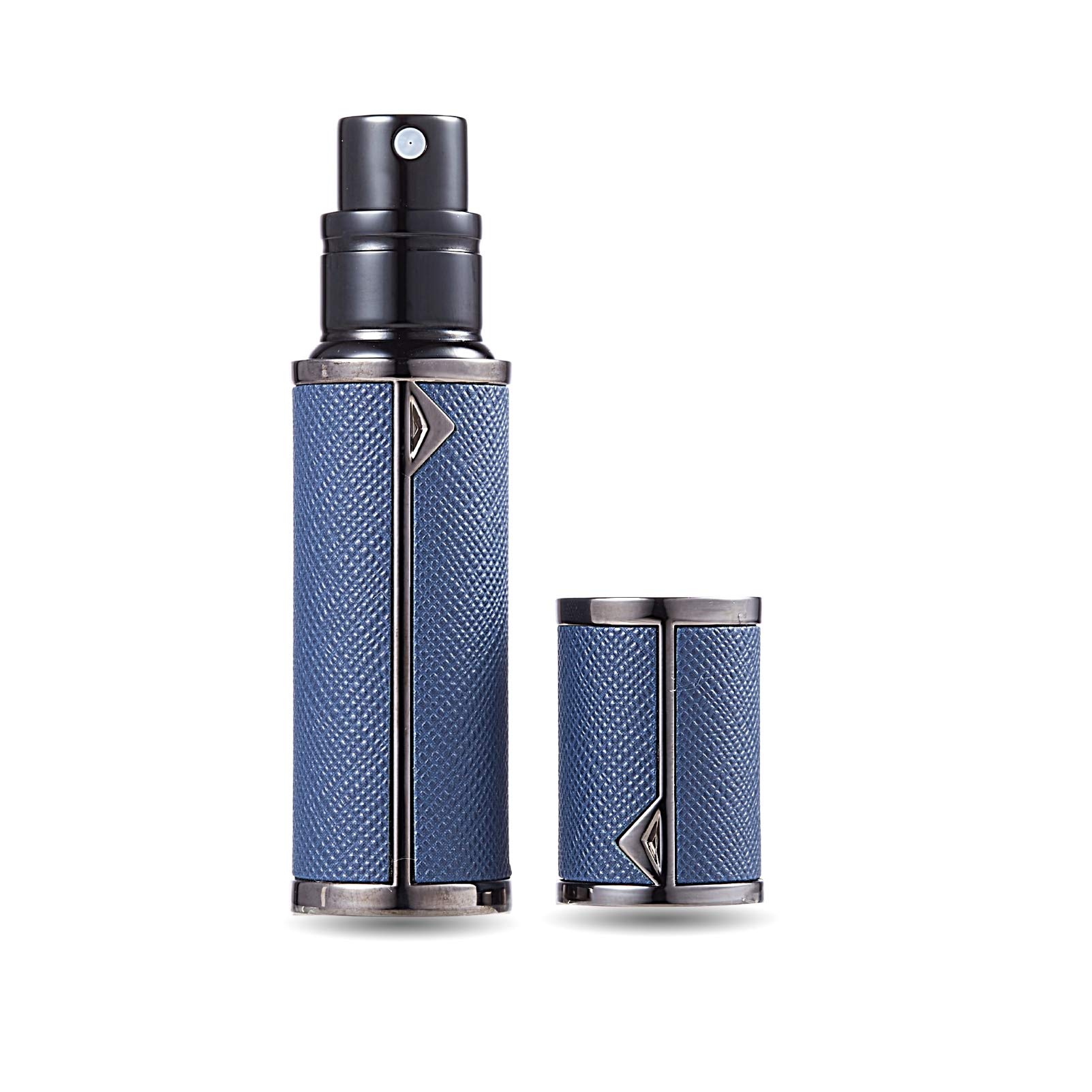 AsaNana Perfume Atomiser, Refillable & Travel Size Perfume Bottle, Leaking Proof,Bottom Pump without Funnel, Luxurious Small women and men, 5ml (BLK-Deepblue)