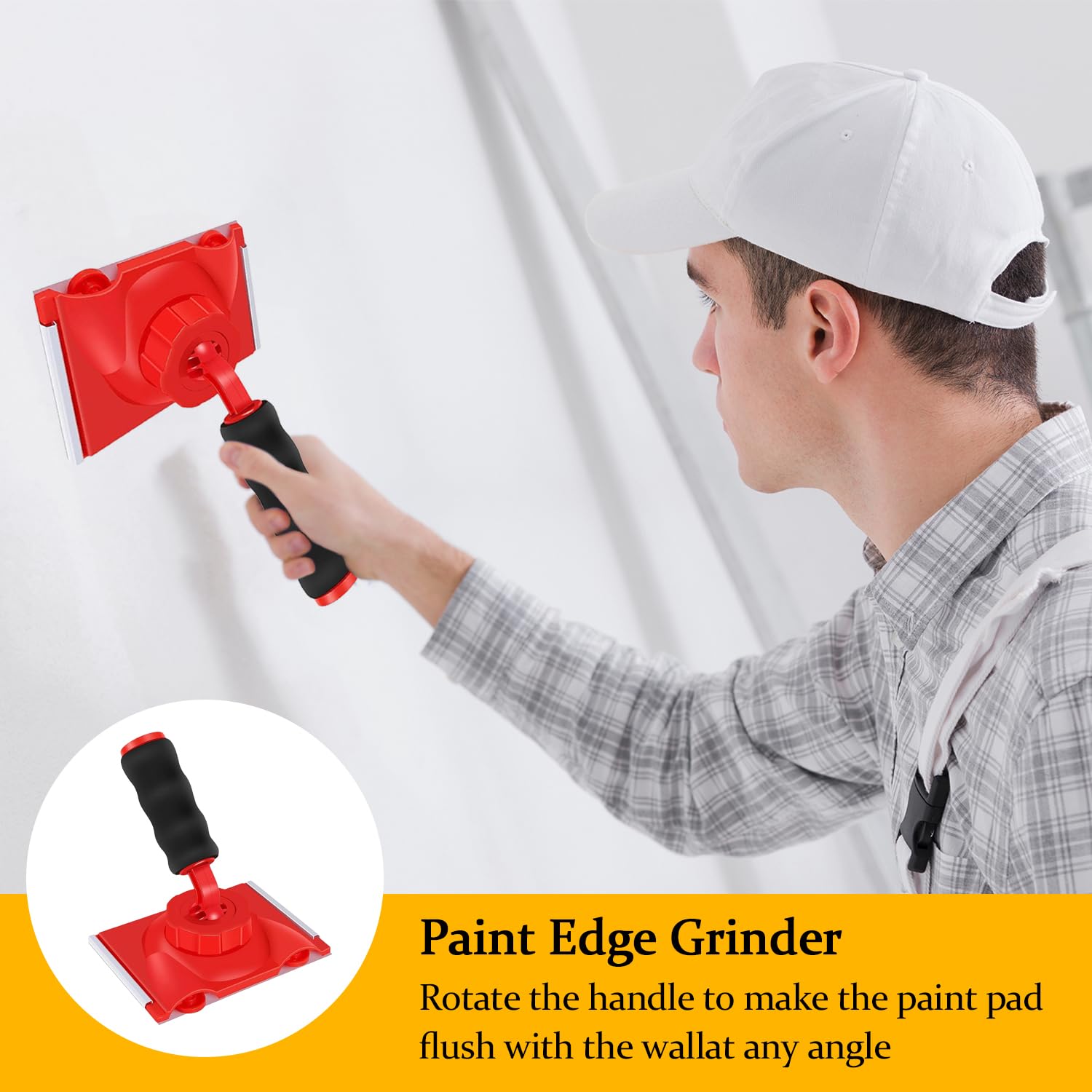 2 Pezzi di Paint Edger Set, Impugnatura Manuale e Universale, con Spugna e Guanti di Ricambio, in PU/PP per Un Lavoro Efficiente, per Pareti e Soffitti ad Angolo