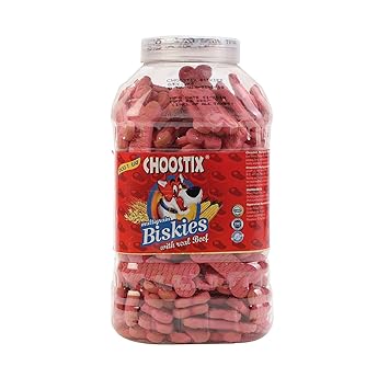 Choostix Biskies Real Beef (Buffalo) Dog Treat, 1 kg (Jar)