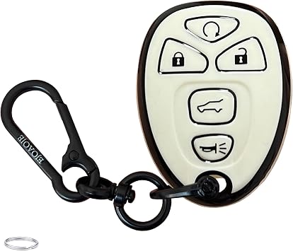 Smart Key Protective Shell for Chevy Key Fob Cover with Keychain Fits for 2007-2015 Buick Lucerne/Chevy Impala Monte Carlo/Cadillac DTS Remote Key Vehicle Accessories