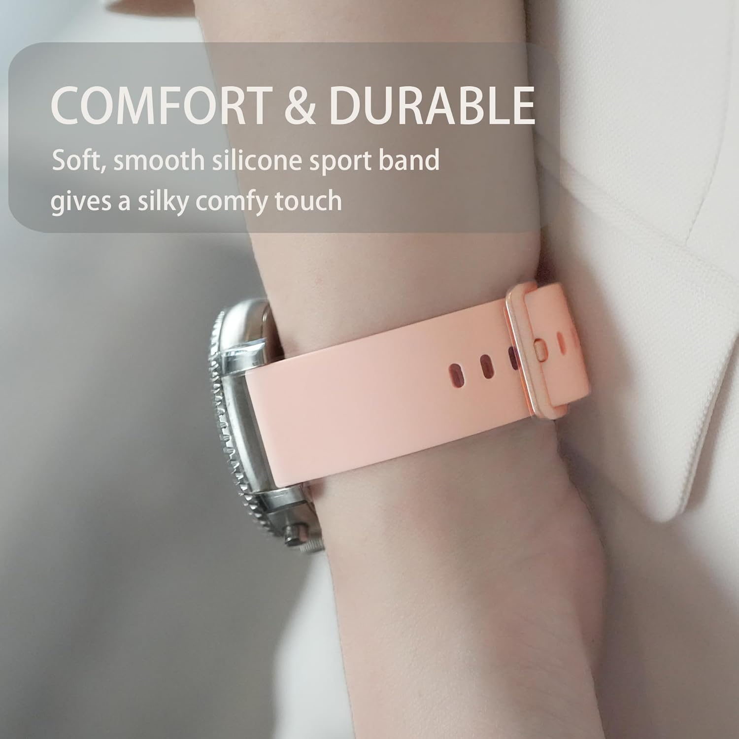 Lamshaw Compatible with Spade & Co Health Smartwatch 4 bands, Silicone Replacement Soft Band Wristbands Straps with Stainless Steel Buckle Compatible with Spade & Co Health Smartwatch 4 1.85 Inches