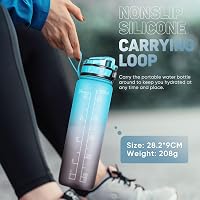 FULDENT 1 Literes Sport Kulacs BPA-mentes Műanyagból - Csúszásgátló Gumibevonattal, Szűrővel és Hordozópánttal Biciklizéshez, Túrázáshoz, Ed 6