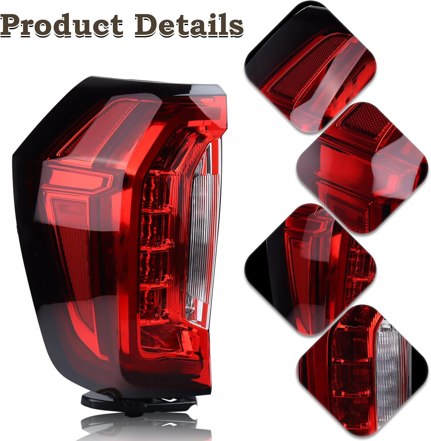 Left Driver Side Tail Light LED Rear Lamp Compatible for 2021 2022 2023 2024 GMC YUKON XL Denali AT4 SLE SLT With Bulbs 84816392 GM2800317 LH