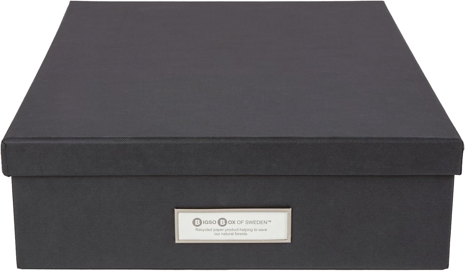 BIGSO BOX OF SWEDEN Document Box, Metal, Grey, 35 x 26 x 8.5 cm