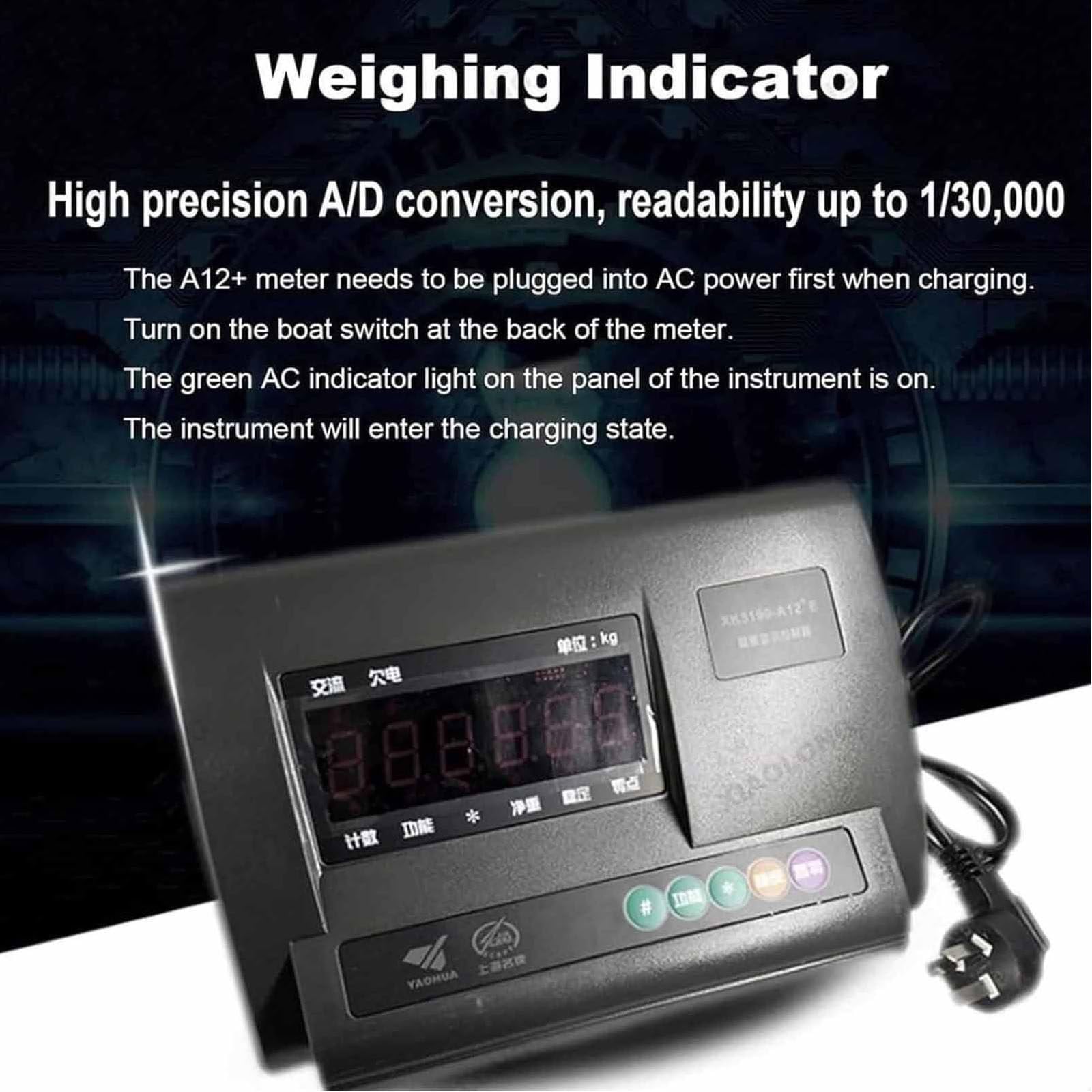 Kit Bilancia per Bestiame Elettronica,Bilancia per Scivolo per Bovini,Kit Bilancia per Animali,Bilancia Da Pavimento,Display a LED,Con 4 Celle Di Carico E Scatola Di Giunzione,1000kg