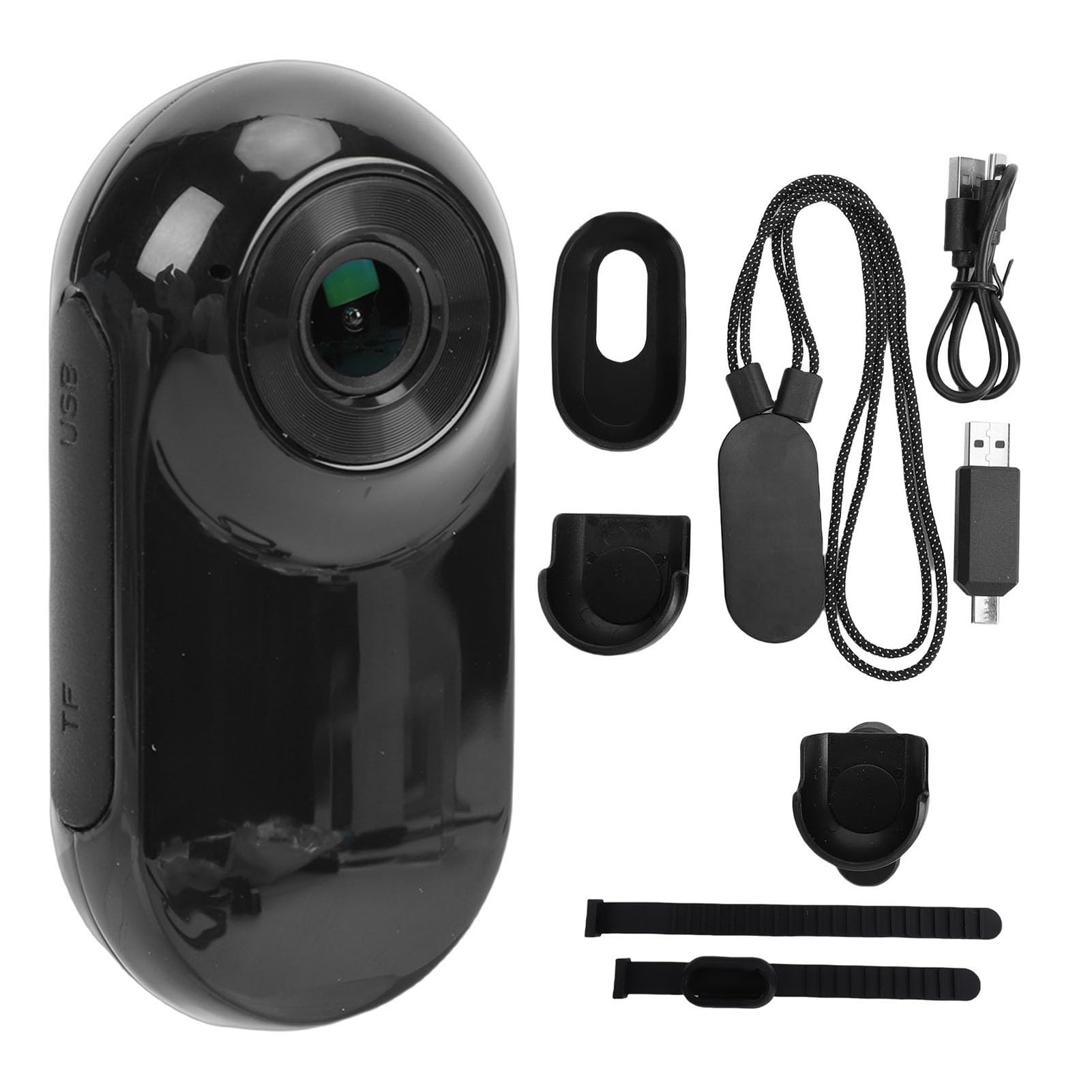 Videocamera da Pollice, Videocamera Indossabile con Registrazione Video HD 1080P con Cordino Magnetico, Scheda di Memoria da 128 GB per lo Sport e L'uso Quotidiano (Nera)