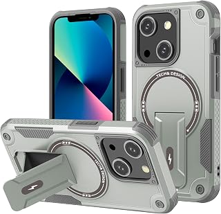 Panzerhülle für iPhone 13/für iPhone 14 Hülle mit Ständer, Heavy Duty Schutzhülle für iPhone 14/13 Hülle, Ganzkörper Militärischer Robust Stoßfest Handyhülle für iPhone 13/14 Case