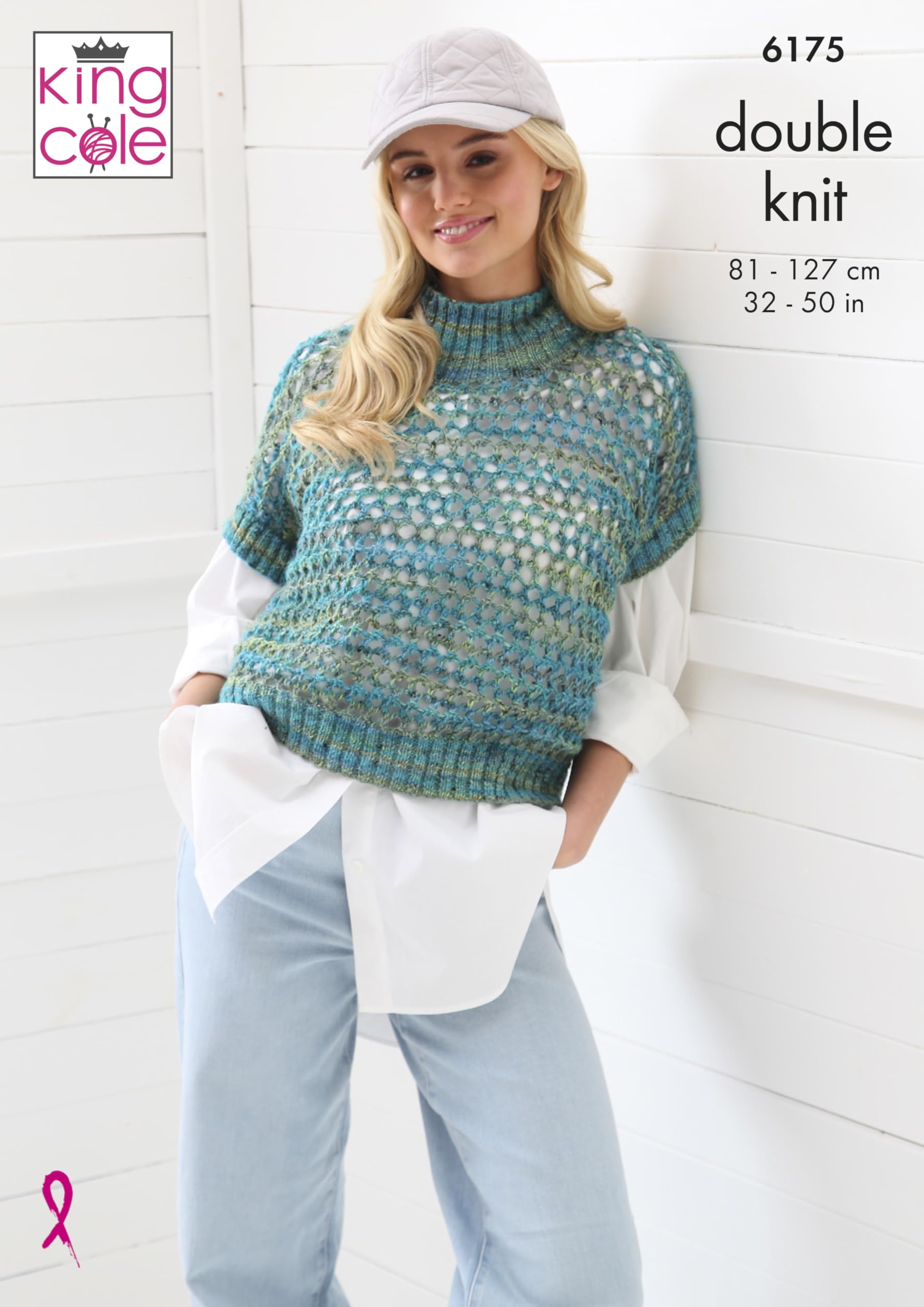 King Cole DK Knitting Pattern - 6175 Ladies Sweater & Tank Top (2 Designs)