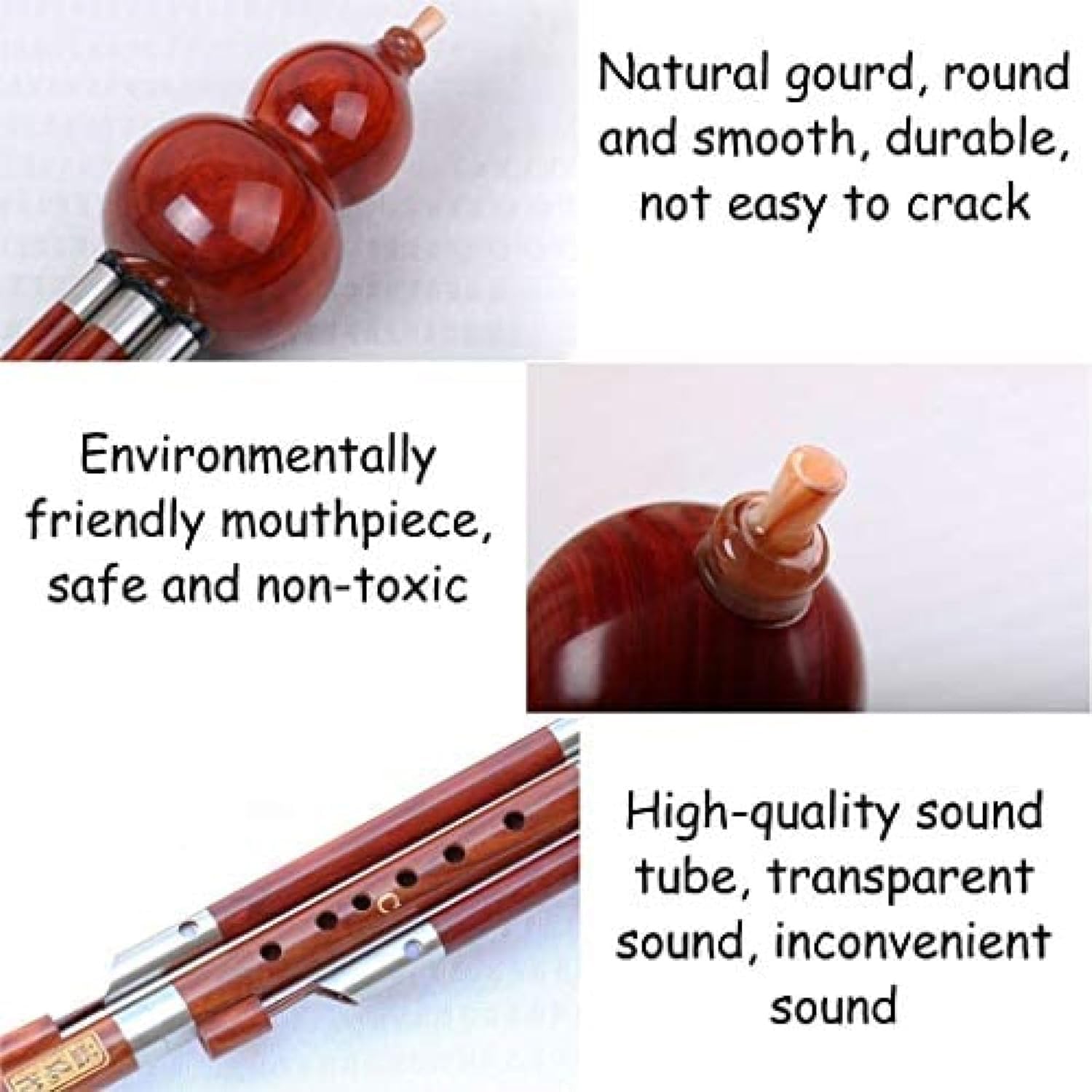 Hulusi, Flet Z Tykwy, Flet Z Dyni Profesjonalny Typ Wykonania Flet Z Tykwy Hulusi Instrument Narodowy Instrument Muzyczny Yunnan Strojenie D/c/b/g/f, Red, C-KEY