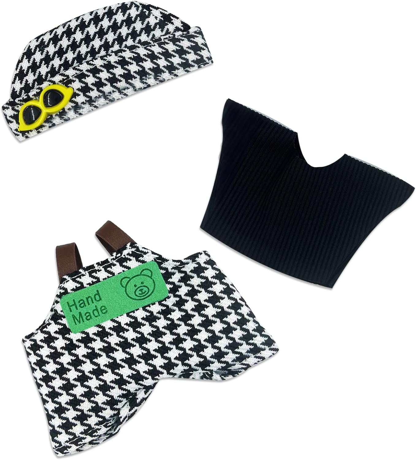 Clothes Set for 6.7inch Doll（Not Included Doll） - Outfit Set for 17cm Dolls Overalls Suit，Fashion Replaceable Cute Clothing & Style Bundle (White, Black) - Amazon product rated Grade B