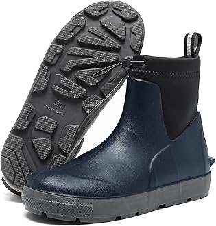 CKWLXQY Men's Deck Boots,Ankle Rubber Rain boots Waterproof Anti-Slip Waterproof Shoes, Fishing Boating Boots Water Work Shoes for Men