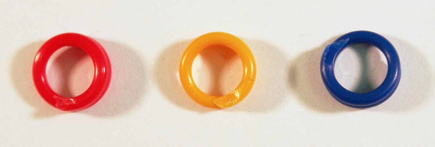 100個パック、サイズ4、1/4インチスパイラルレッグバンド(レッド、イエロー、ブルーあり)(ブルー)