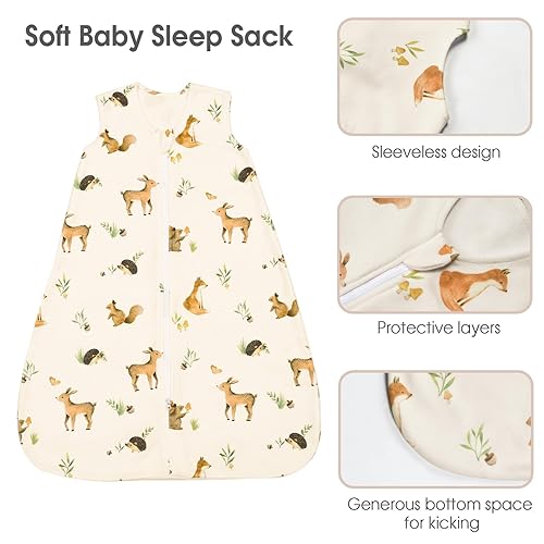 Miniatura 3 de david's kids Saco de dormir de micro forro polar para bebé de 18 a 24 meses, mantas suaves para bebé con cremallera de 2 vías, paquete de 2 sacos de