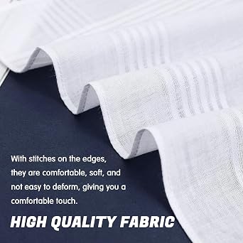 15 Pcs Cotton Handkerchiefs, Soft Reusable Hankies for Men Absorbent Fabric, Gentle Skin-Friendly Texture, Eco-Friendly Daily Essentials for Formal Events