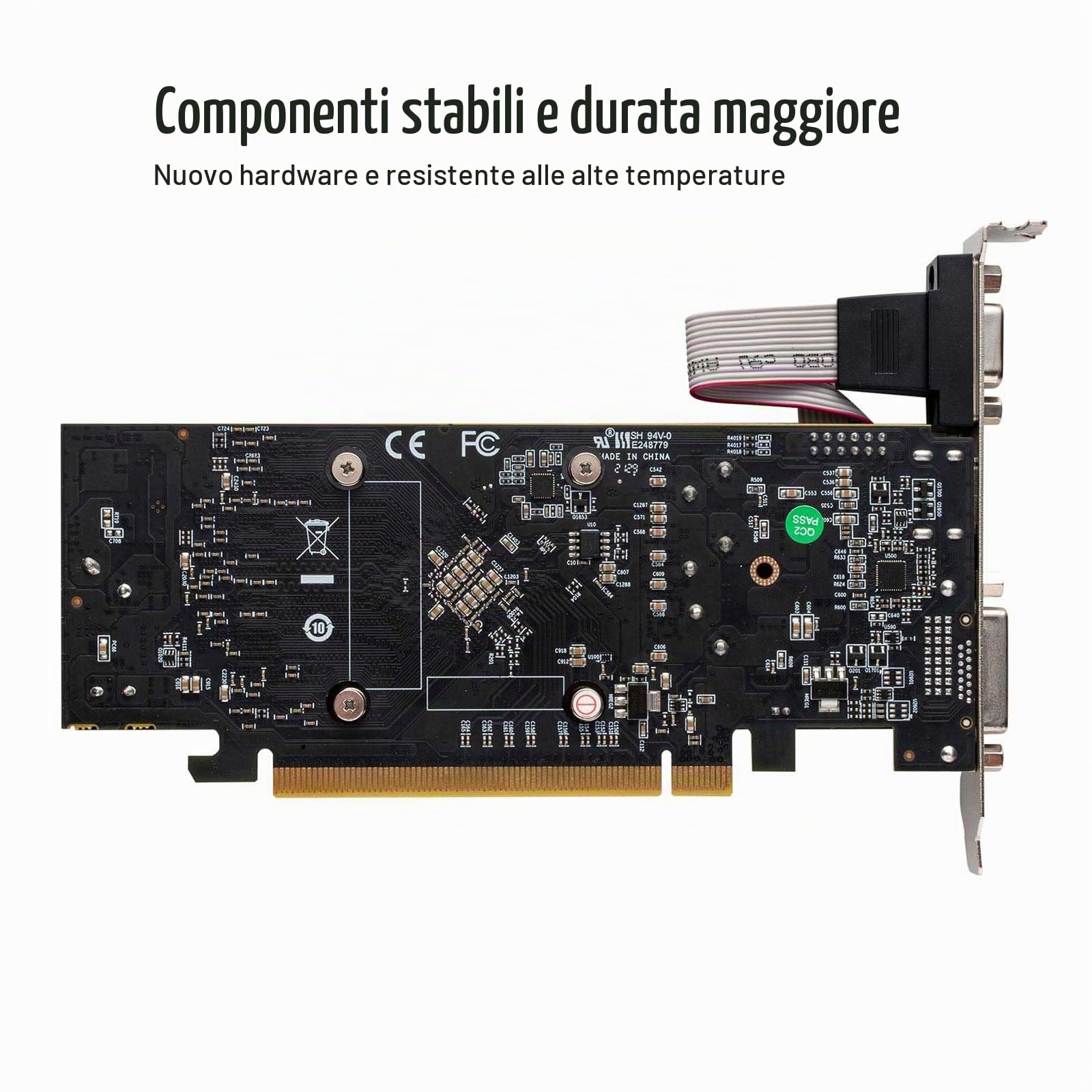 Radeon RX 550 Low Profile Scheda Video, 4GB, GDDR5, 128-bit, VGA DVI-D HDMI, Video Card PC Gaming, 4k Displays, Computer GPU, SFF Small Form Factor (includere mini staffa)