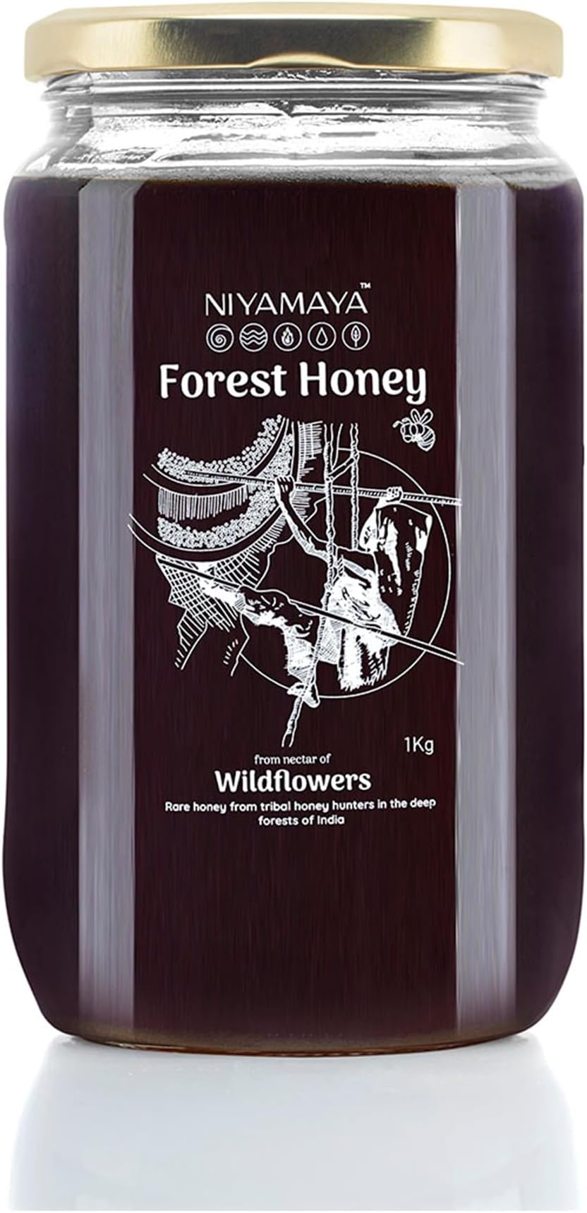Forest Honey 1 kg Jar | 100% Pure Honey | Unprocessed Natural shahad for Weight Loss | No Sugar No Adulteration Wild Honey
