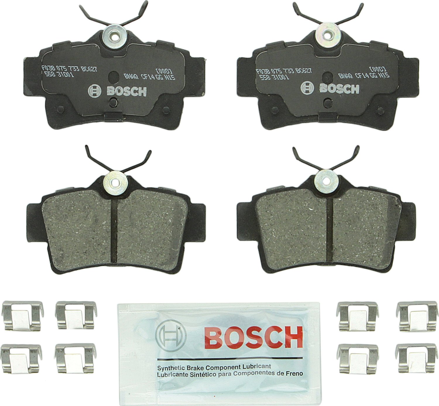 Bosch Automotive BP1078 QuietCast Premium Semi-Metallic Disc Brake Pad Set For: Subaru Forester, Legacy, Outback, B9 Tribeca, Tribeca, WRX, Front — view 248