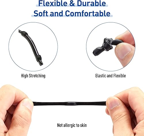 Miniatura 2 de Lentes de silicona suave con puntas de patillas para niños y adultos, retenedores elásticos antideslizantes para lentes de sol, lentes de lectura,