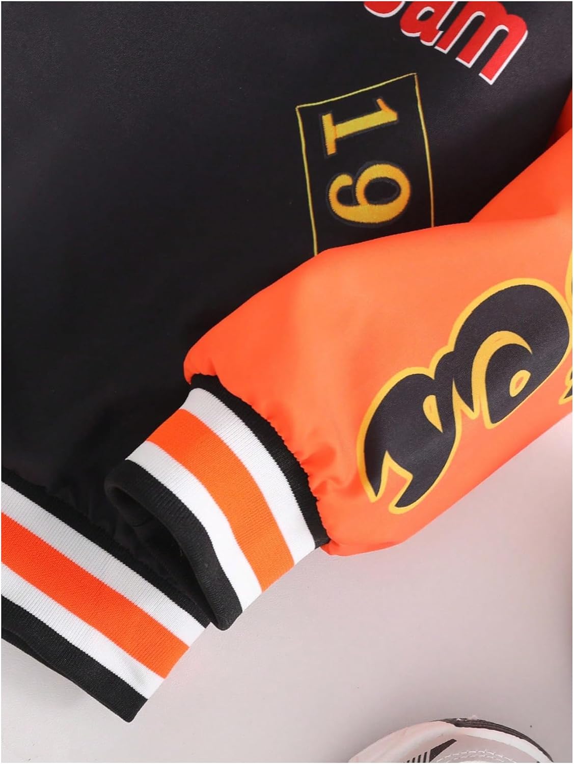 Verdusa Boy's Motorcycle Colorblock Graphic Varsity Jackets Streetwear Button Up Fall Outerwear - Image 3