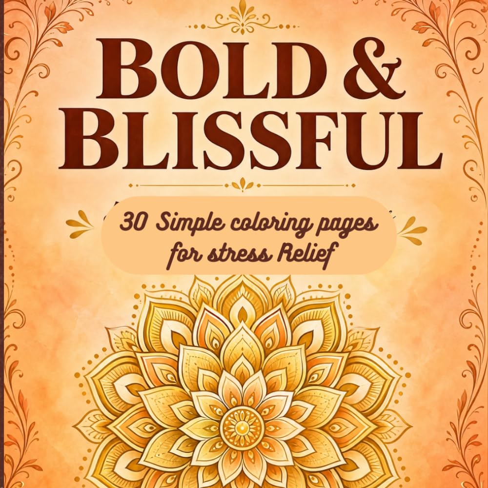 Bold & Blissful: 50 Simple Coloring Pages for Stress Relief": "Geometric Designs for Relaxation