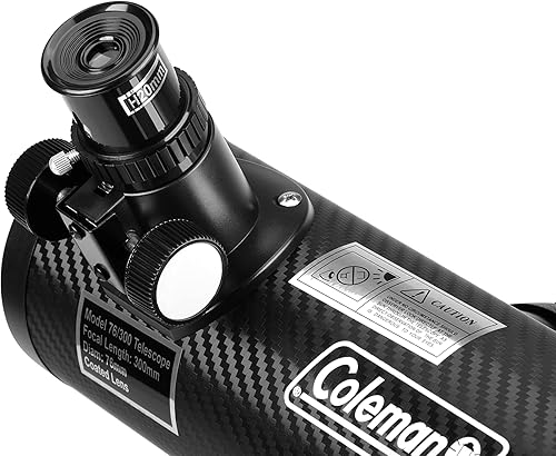 Miniatura 4 de Coleman AstroWatch D76mm x 11.811 in Newtonian Reflector Telescope (15x-150x) - Acabado de fibra de carbono