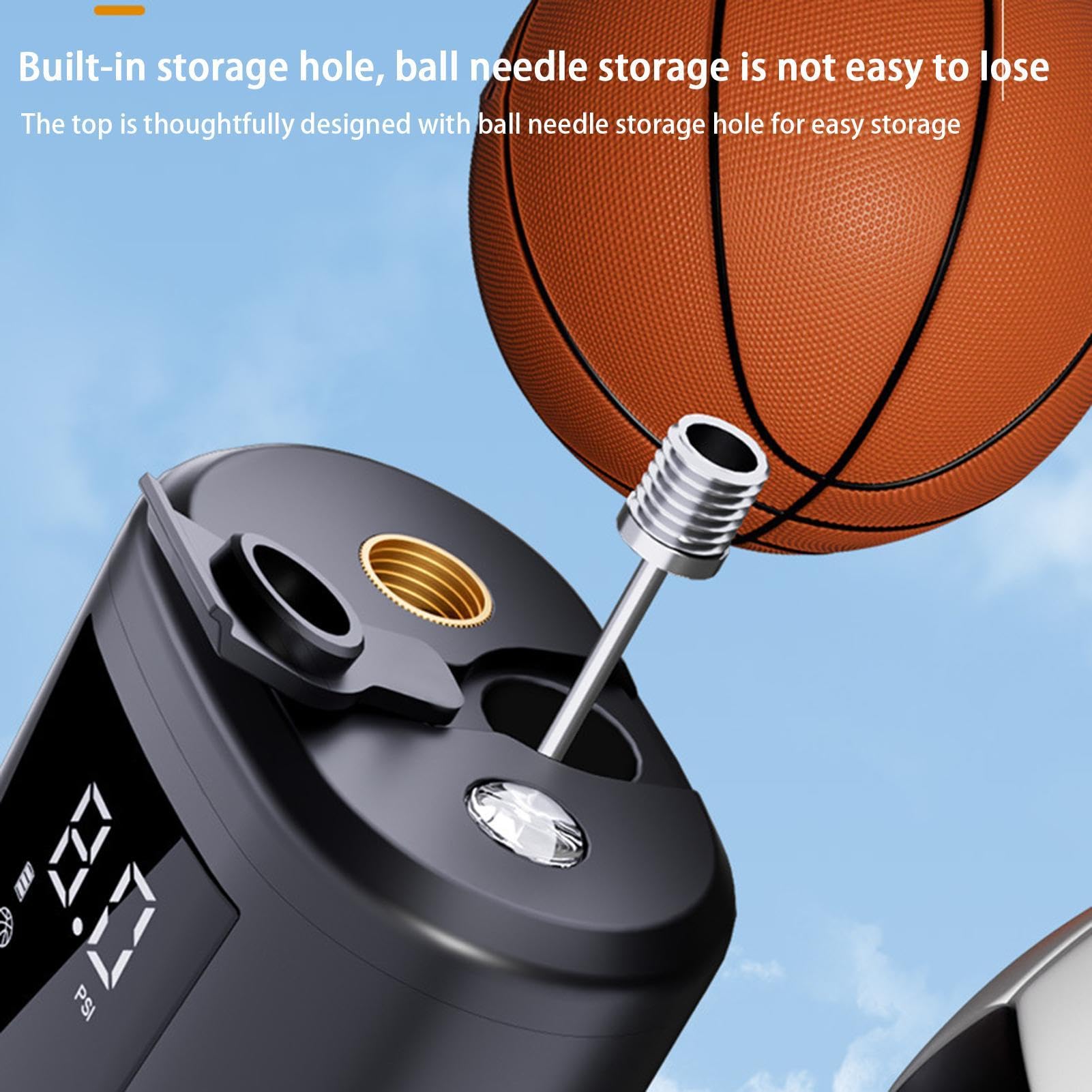 Elektrische Luftballpumpe Digital Smart Luftpumpe mit LED-Licht | Basketball Fußball Volleyball Inflator Trainingszubehör