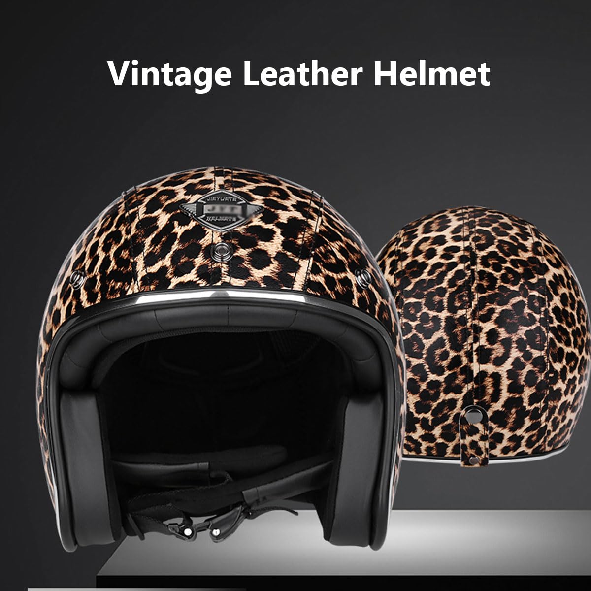 bikermental.com leather motorcycle helmet Cute Leopard Print Cat Ear Helmet, Vintage Half 3/4 Open Face for Adults Men Women, Retro Electric Half Face Helmet for Moped Cruiser Scooter DOT Approved-A|Small : Automotive Skyrim SE Mods - Nylon Chin Strip with Florida Gators Name:Chartreuse Scale