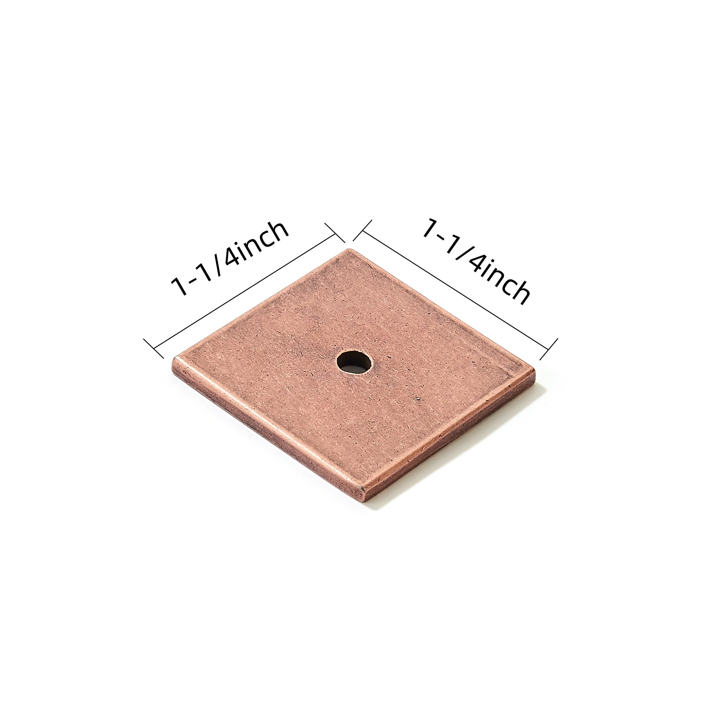 KHTUMEWARE-431BP Square Knob, Antique Copper, 1-1/4 in (32 mm), 2-Pack in Antique Copper — KHTUMEWARE