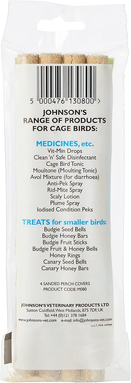 Johnsons Vet Budgie Sand Perch Cover, Pack of 4