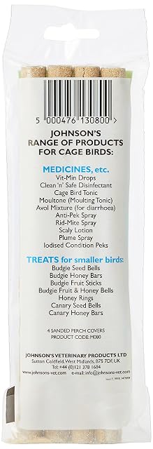 Foto 2 de 3 de Fundas de percha M080 de Johnsons Veterinary Products para periquitos y canarios, 4 unidades, lijadas