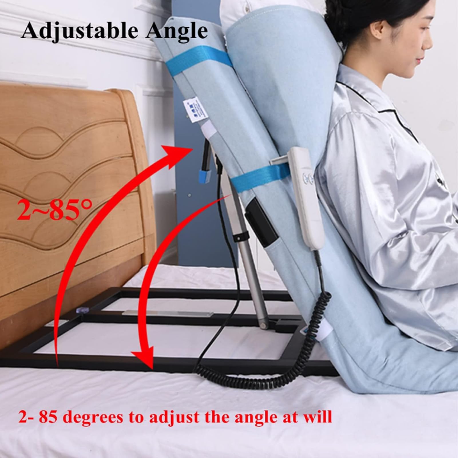 Bed Wedges Lifting Cushions,Adjustable Electric Power Lifting Bed Backrest for Neck Head and Lumbar Support - Sit-Up Back Stand Assist Aid Realignment Mattress