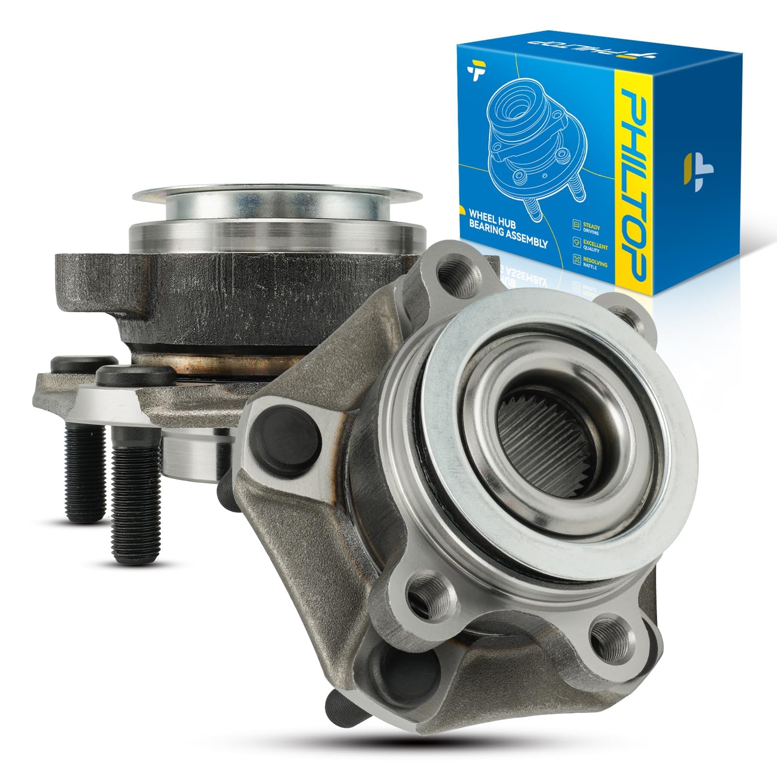 PHILTOP 513364 x2 Front Wheel Hub Assembly for 13-19 Nissan Sentra, NV200