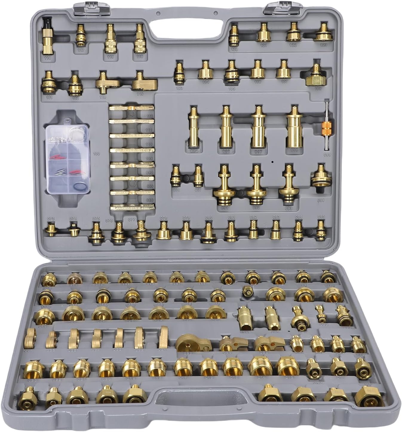122pcs Car Air Conditioning Test Kit, Automotive Air Conditioning Test Kit Multifunction Brass AC Detection Repair Tools for Car Auto AC