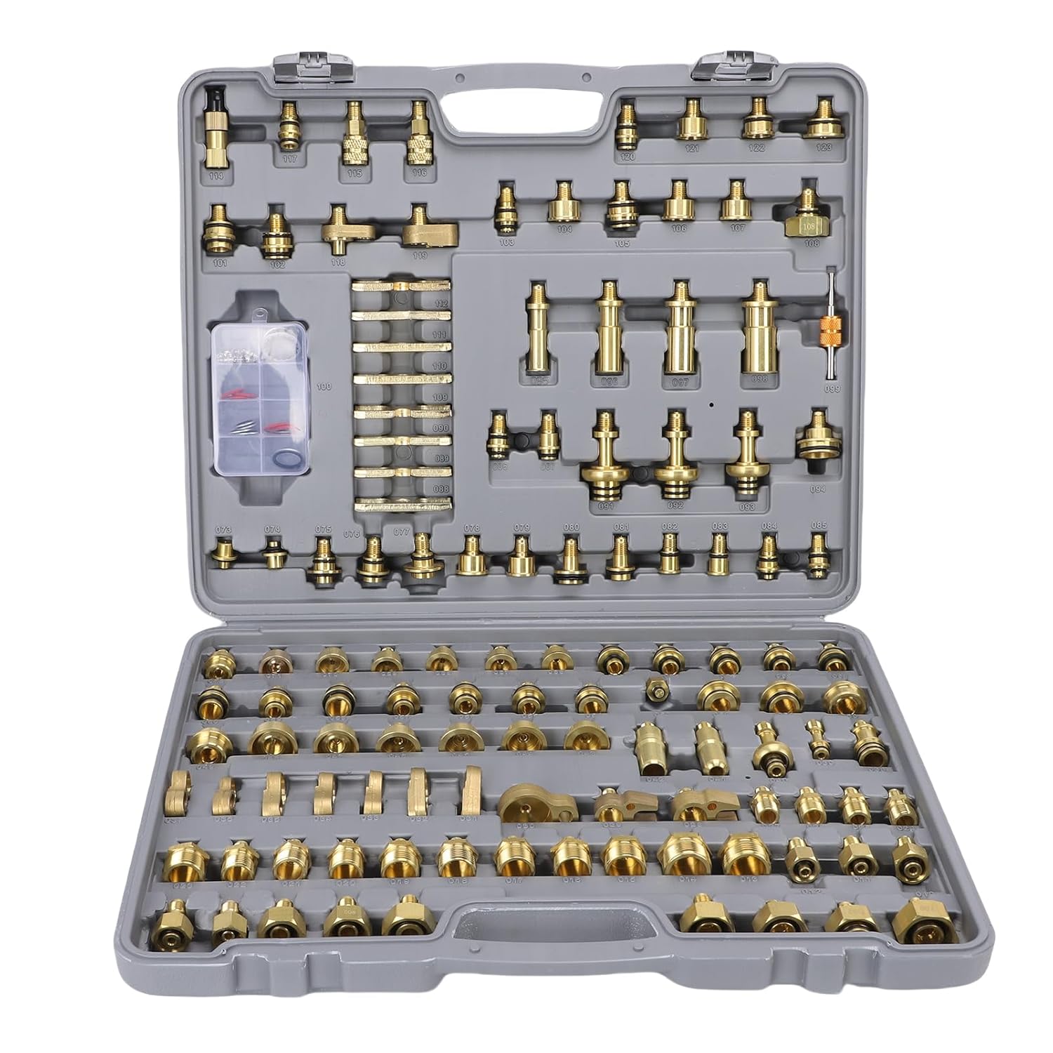 122pcs Car Air Conditioning Test Kit, Automotive Air Conditioning Test Kit Multifunction Brass AC Detection Repair Tools Kit for Car Auto AC
