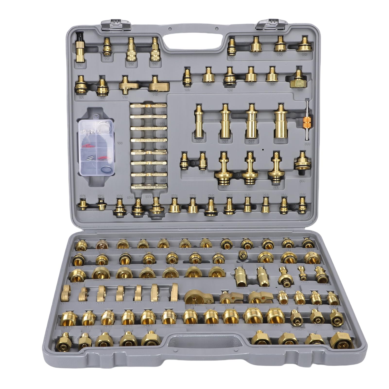 Car Conditioning Detector, 122pcs Automotive Conditioning Test Kit Brass AC Leaking Detection Tools Connector Repair Kit for Car Auto AC
