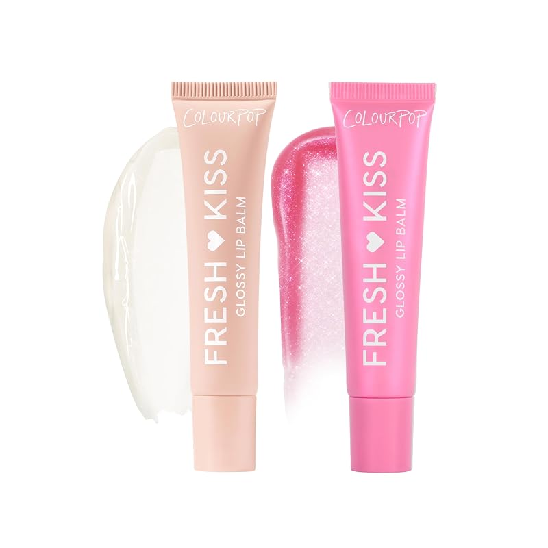 ColourPop Fresh Kiss Glossy Lip Balm Set - Hydrating Lip Care Enriched with Peptides + Hyaluronic Acid - Shimmer + High Shine Finish - Vegan + Cruelty-Free - Raspberry Cake (2 Count)