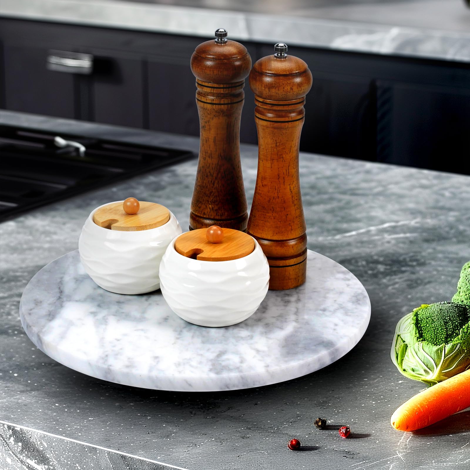 Plateau tournant à gâteau - Bleu - 27,6 cm - Matériau PP - Décoration