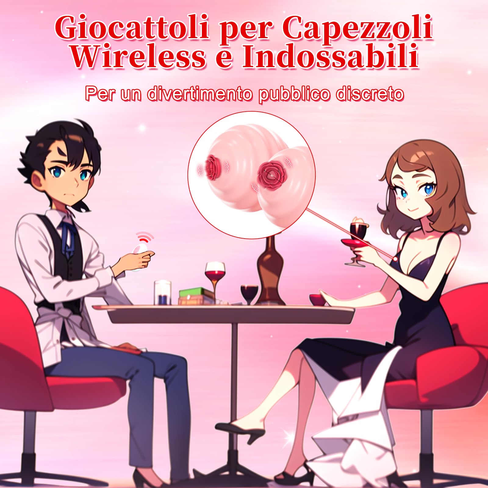 Pinze Capezzoli BDSM Sex Toys per Donna - Morsetti per Capezzoli Regolabili Stimolatore Capezzoli Femminile con 10 Modalità Forti, Vibratoreper Donna Professionale con Telecomando Sexytoysys Coppia