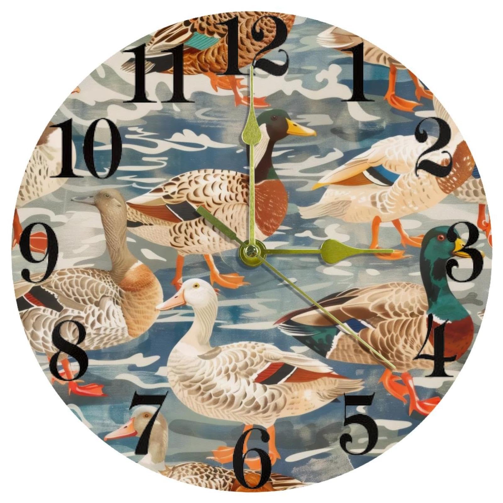 Horloge murale indienne ronde et sans tic-tac pour une cuisine chaleureuse