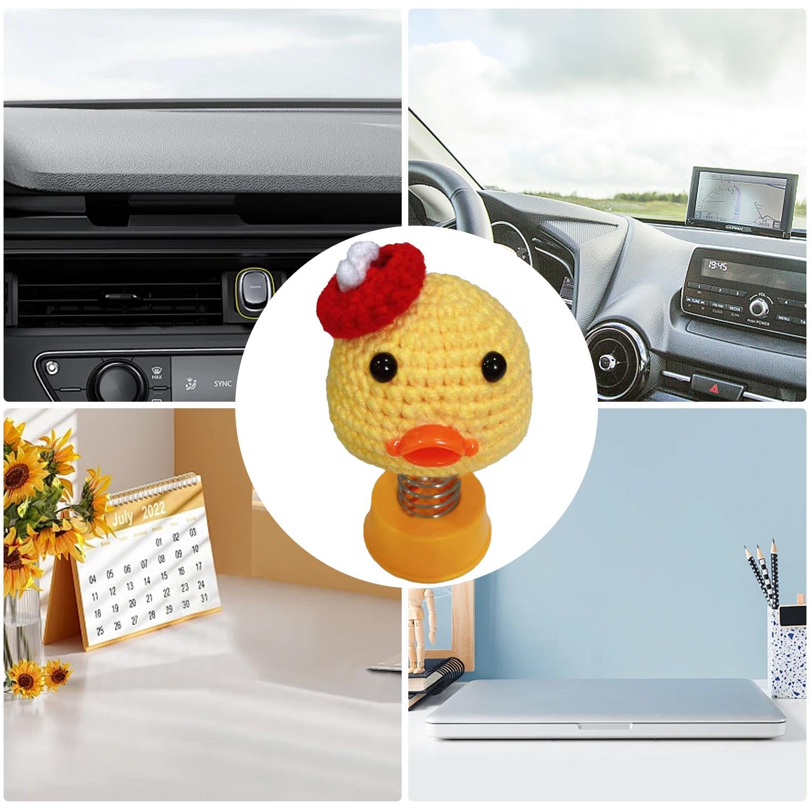 Décoration de tableau de bord de voiture avec fleurs arc-en-ciel, Désodorisant de voiture à pompon au crochet, Accessoires intérieurs de voiture mignons pour femmes - France