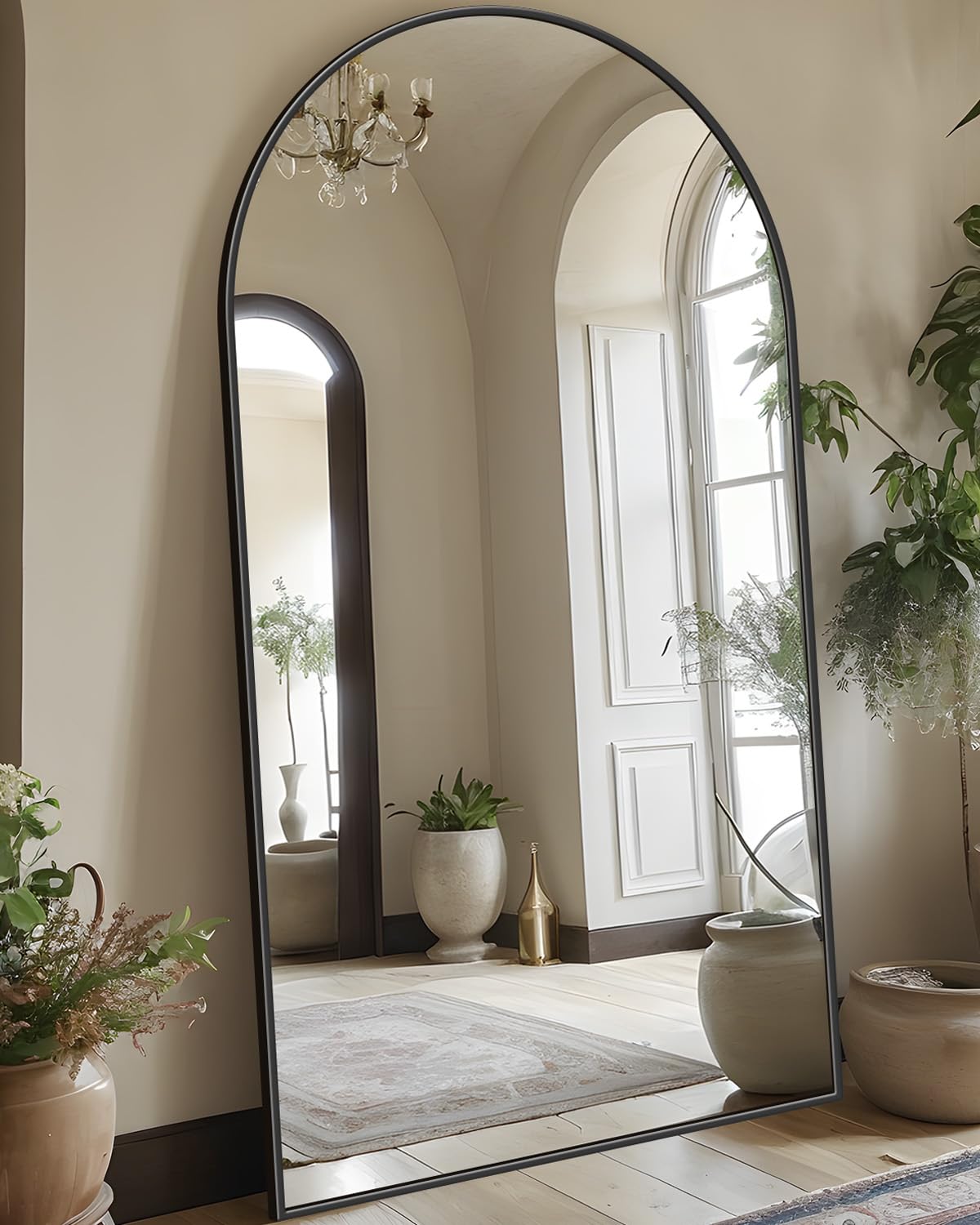 Full Length Arched Floor Mirror – 76x34 Inch Standing Mirror With Stand For Bedroom, Living Room & Try-Ons - View #7
