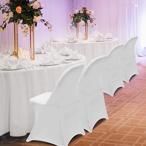 Miniatura 2 de HAINARverS Fundas plegables para sillas, 100 unidades, protector universal de elastano elástico para bodas, fiestas, banquetes, celebraciones