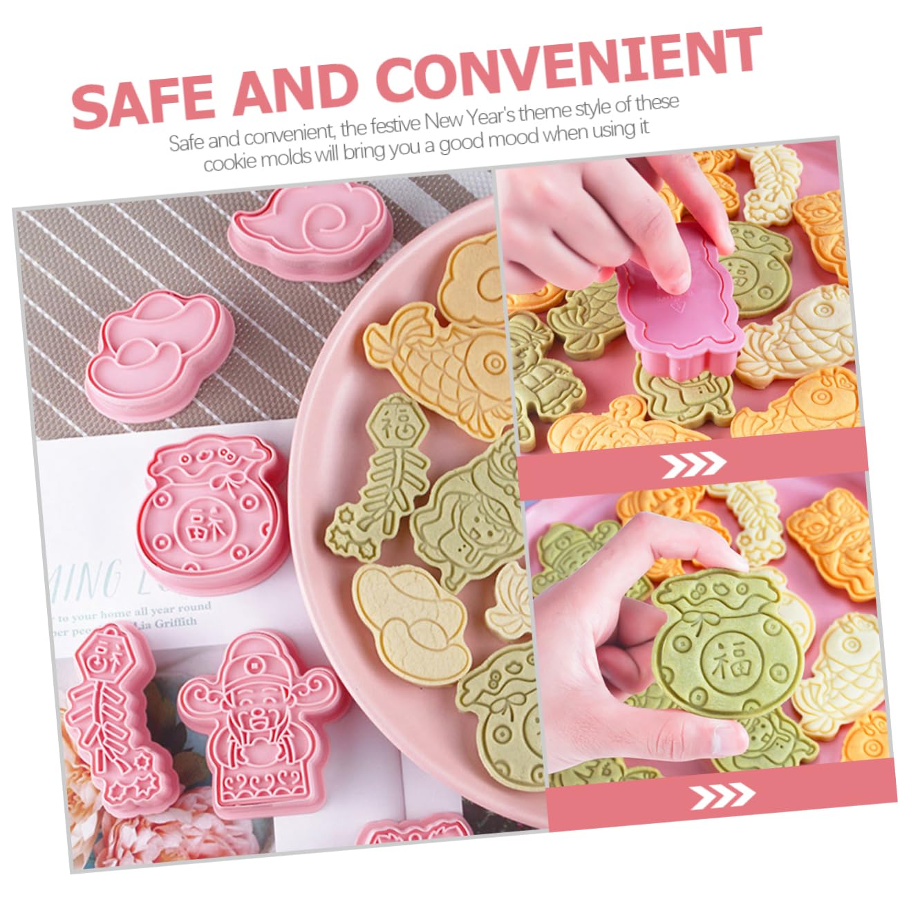 PRETYZOOM 40 Stk Keksform Keksstempel Zum Backen Keks-pressstempel Cookie-stempel Geprägte Keksausstecher Backzubehör Für Kekse Wiederverwendbare Backformen Kuchenbackzubehör Plastik Rosa