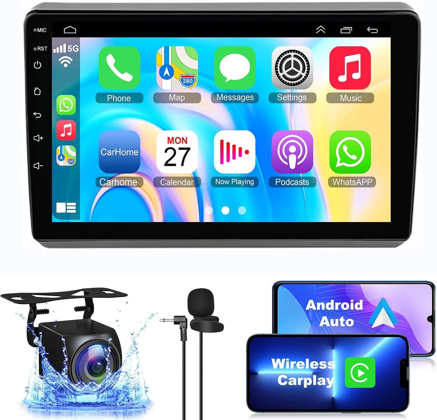 4+64 Android 12 Car Stereo for Dodge Dart 2012-2016, 9 Inch IPS Touch Screen Car Radio with Wireless Carplay&Android Auto,GPS, WiFi, Bluetooth,FM, Support OBD2/DVR/DSP.