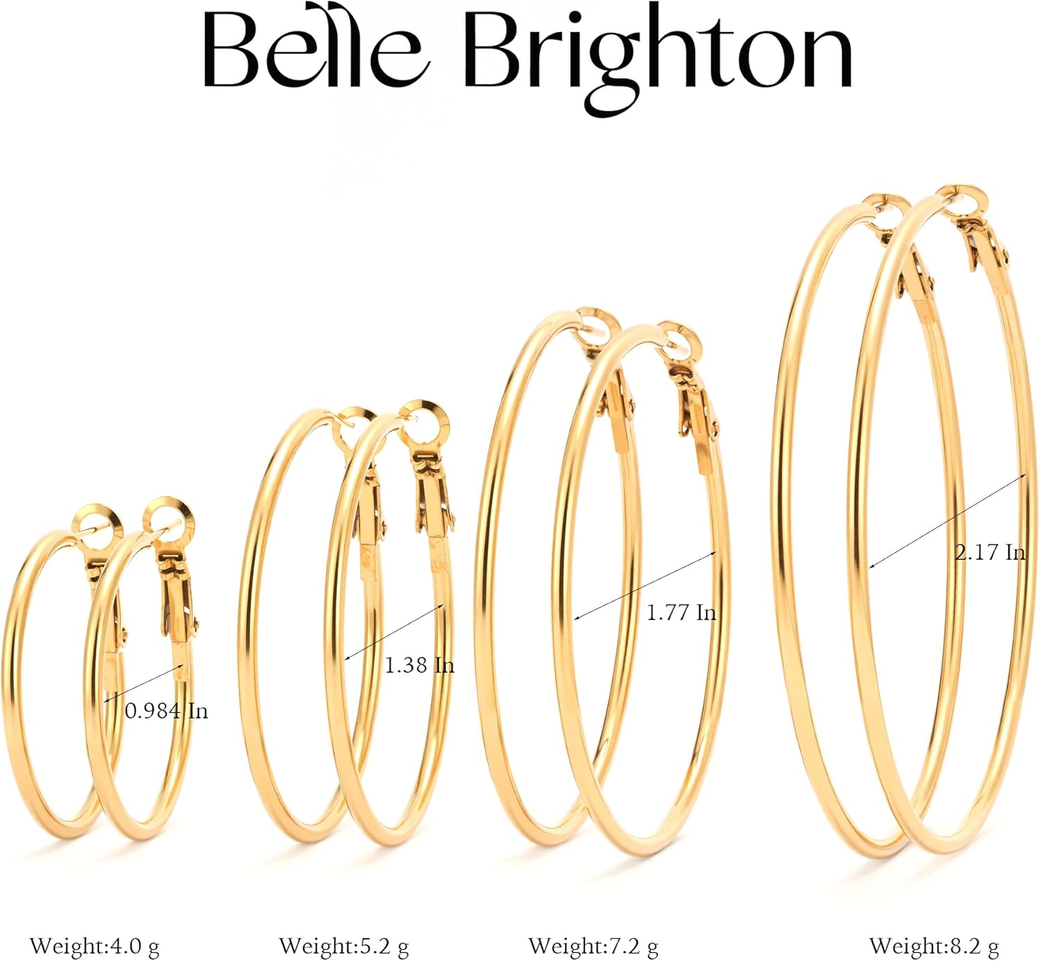 Big Gold Hoop Earrings for Women, Hypoallergenic 925 Sterling Silver Post, 14K Gold Hoops Earrings for Women, Plated Hoop Earrings Lightweight Large Silver Hoop Earrings, 30/40/50/60mm - Image 5