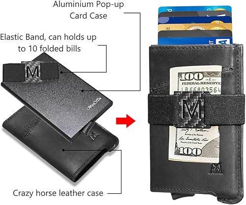 Miniatura 4 de Soporte para tarjetas de crédito, cartera minimalista con bloqueo RFID, funda para tarjetas emergentes, personalizado para hombres, papá y padre