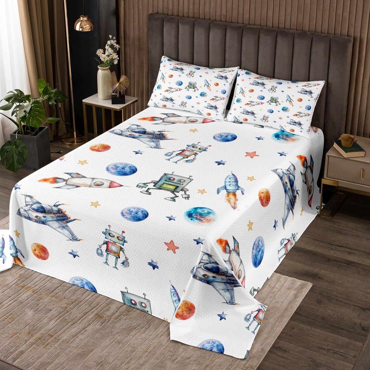 Boys Aircraft Bedspread Twin Size,Black White Blue Camo Bedding Set 2Pcs Kids Teens Men Adult Bedroom Decor,Navy Army Camouflage Comforter Set Flying Cartoon Airplane Coverlet Set,1 Pillowcase
