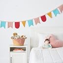 KITES CREATIONS 100% Cotton Cloth Bunting Flag for Kids Room/Party Banner Decoration / 12 pcs Flag/Machine Washable / 4 Colour Model -Combo-1 gallery image